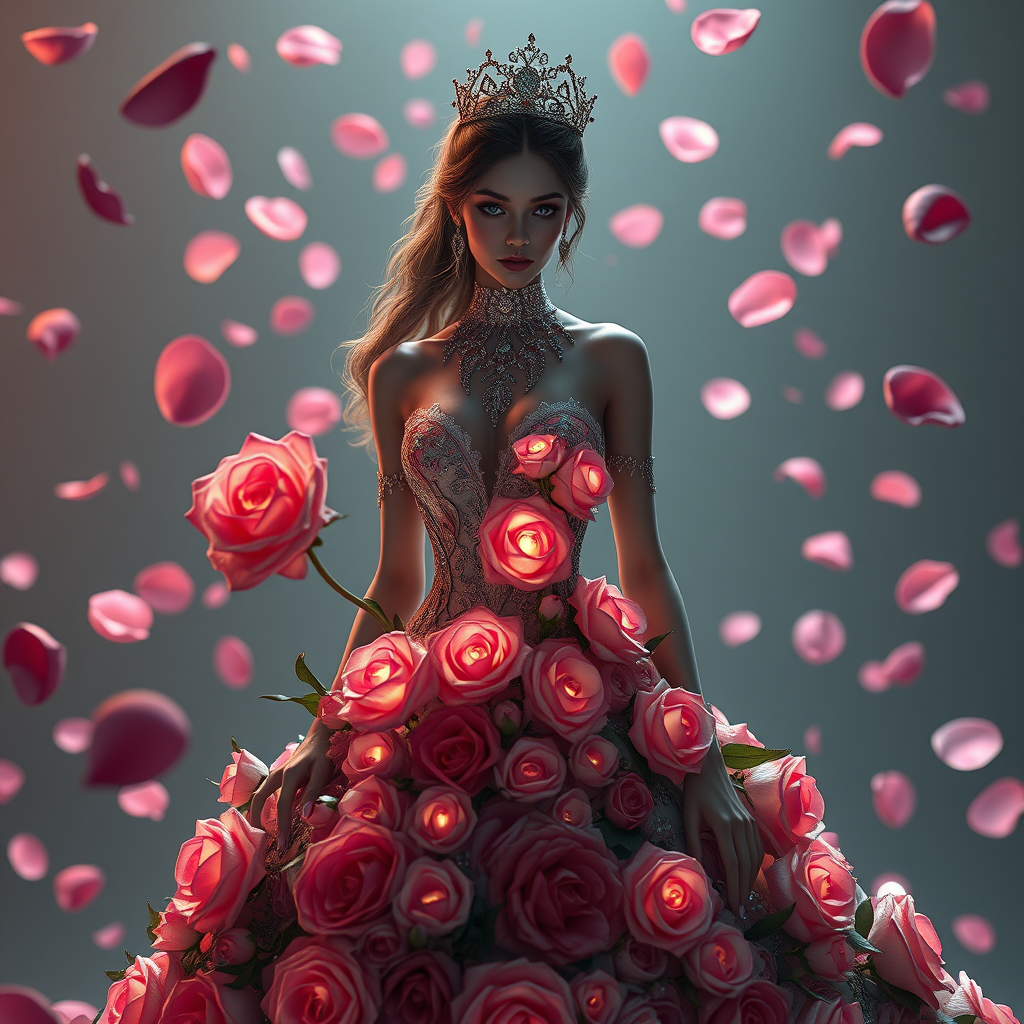 Arcane Princess holding a procedural rose